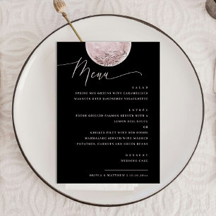 Menu Lua mística. Casamento negro delicado e elegante