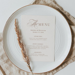 Menu Luxe Marfim e Taupe Mocha Casamento Neutro