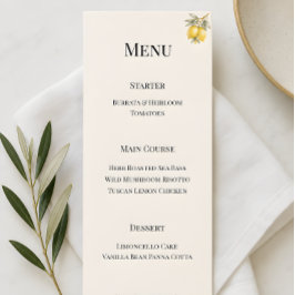 Menu Luxo Italiano Costeiro Mediterrâneo