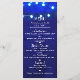 Menu Luzes Azuis Rústicas de Corda Iluminação Elegante