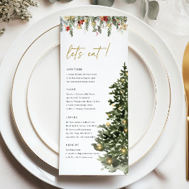 Menu Luzes de árvore de Natal Pinheiro Jantar de casame
