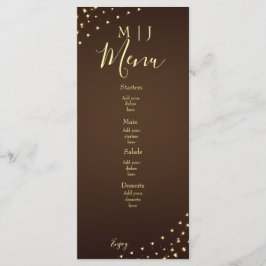 Menu Luzes de Corda Marrom e Dourado Elegantes para Cas