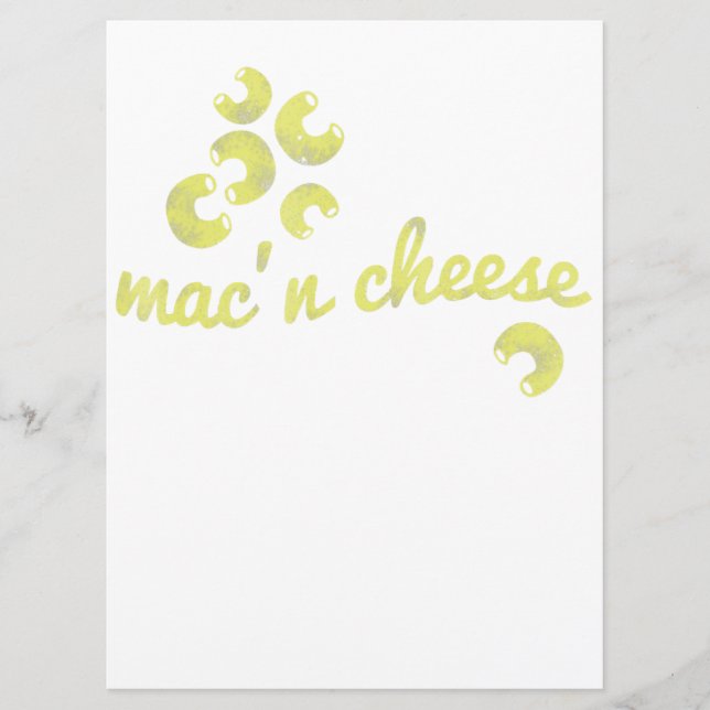Menu Mac Cheese - Divertido Chef Humor (Frente)