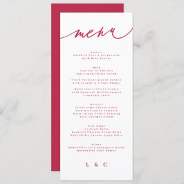 Menu Magenta vermelha de verão no casamento Calliografi