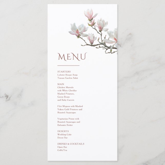 Menu Magnólia Arte Floral Fina (Frente)