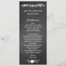 Menu magro da mesa do casamento do olhar do quadro