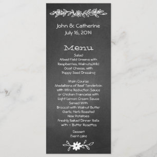 Menu magro da mesa do casamento do olhar do quadro