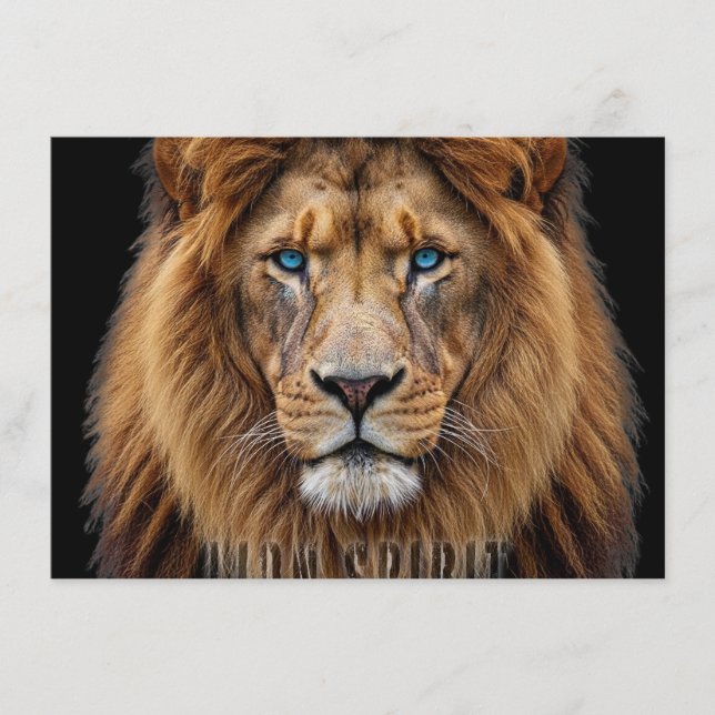 Menu Majestic Lion Face with Blue Eyes | Wildlife Anima (Frente)