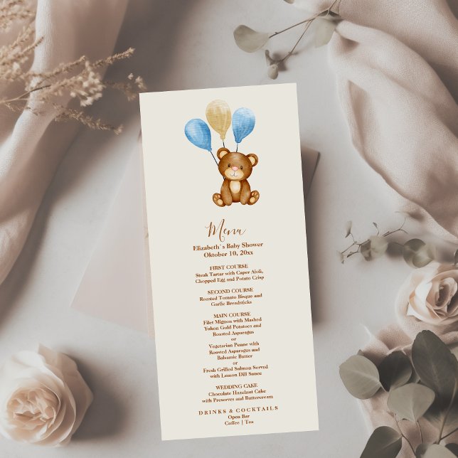Menu Mal podemos esperar urso aquarela (Criador carregado)