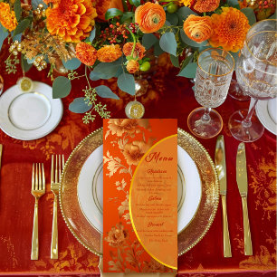 Menu Mandarina Laranja Dourada e Casamento Floral Luxuo
