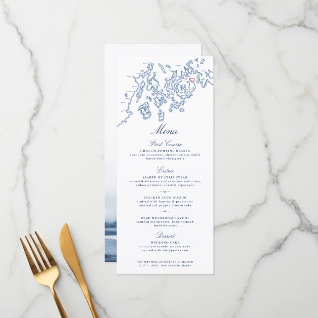 Menu - Mapa da Baía de Maine Penobscot do Porto Ba (Frente/Verso In Situ)