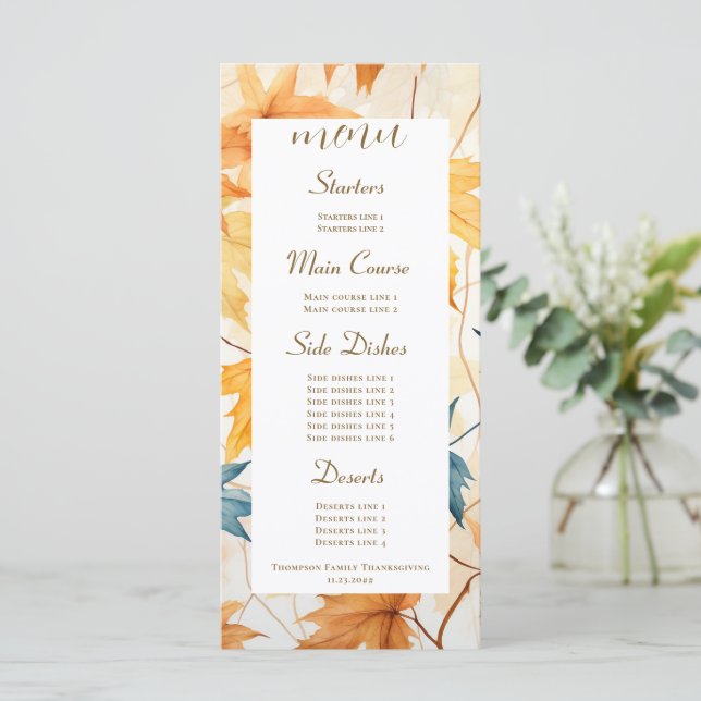 Menu Maple deixa Janto de Ação de Graças Feliz (Em pé/Frente)