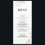 Menu Marble Agate Wedding | Rosa e Dourado<br><div class="desc">Nossos Convidados de Casamento de Agato Marble,  em Rosa e Dourado,  estão inundados com a textura chica,  moderna e luxuosa do mármore. Adicione seus nomes e detalhes de casamento nesta mistura saborosa de fontes desta design. Esta suíte de casamento glamourosa é um show-stopper!</div>