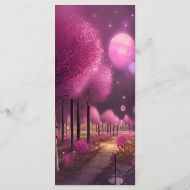 Menu Marcador Dreamy Pink Nightscape (Frente)