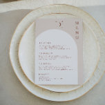 Menu Marcha de Lua e Estrelas do CELESTE<br><div class="desc">Este cartão de menu apresenta um arco de boho com tons de terracota e sotaques de lua e estrelas em conjunto com uma moderna combinação simplista de fontes. É o menu de mesa perfeito para o seu deserto boêmico ou evento de tons de terra rústica.</div>