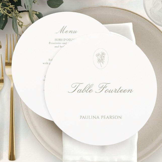 Menu Marfim Branco | Casamento Botânico com Letra Minim (Criador carregado)
