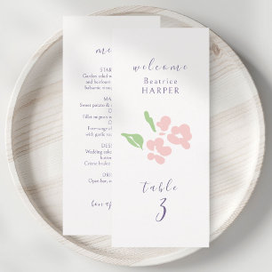 Menu Marfim   Número da mesa de casamento floral Combo 
