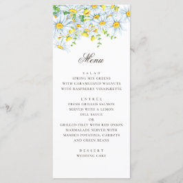 Menu Margarida de aquarela. Chamomila. Casamento floral
