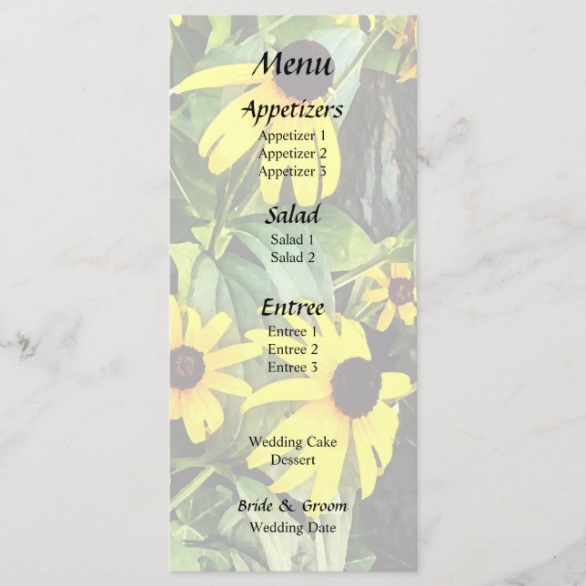 Menu Margaridas Olho Preto Por Parede De Pedra (Frente)