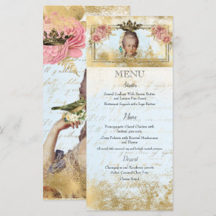 Menu Marie Antoinette French inspirou o shabby Party