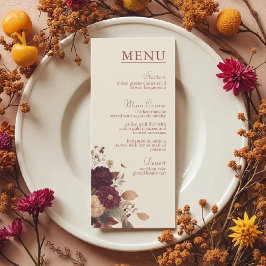 Menu Marigold Rustic Boho Autumn Casamento Floral