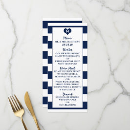 Menu Marinho Branco e Azul Moderno