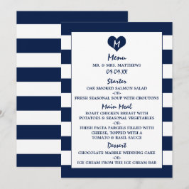 Menu Marinho Branco e Azul Moderno