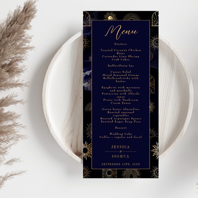 Menu Marinho de Lua Celestial Galáxia Sun Crescent (Criador carregado)