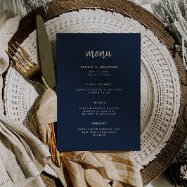 Menu Marinho de Script Minimalista Moderno Azul | Casam