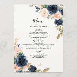 Menu Marinho e Noivado de Casamento Floral Quinceanera