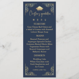 Menu Marinho Elegante - Graduação Azul e Dourada