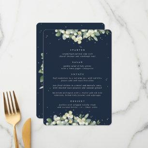 Menu Marinho Escuro Snowberry+Eucalipto Casamento 4 Pra