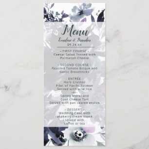 Menu Marinho Floral Nocturno Blue Chic Janta de Aquarel