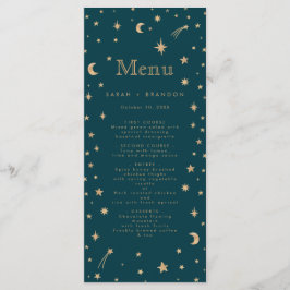 Menu Marinho Místico Dourado Estrelas Casamento da Lua