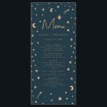 Menu Marinho Místico Dourado Estrelas Casamento da Lua<br><div class="desc">Marinho Místico Dourado Estrelas Casamento da Lua</div>