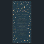 Menu Marinho Místico Dourado Estrelas Casamento da Lua<br><div class="desc">Marinho Místico Dourado Estrelas Casamento da Lua</div>