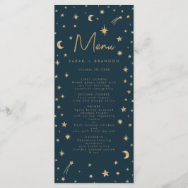 Menu Marinho Místico Dourado Estrelas Casamento da Lua