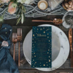 Menu Marinho Místico Dourado Estrelas Casamento da Lua<br><div class="desc">Marinho Místico Dourado Estrelas Casamento da Lua</div>