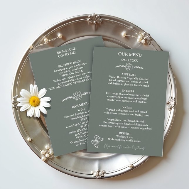 Menu Meadow Flowers Sirocco Green WedeMenu (Criador carregado)