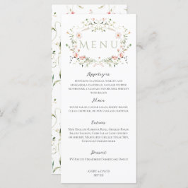 Menu Meadow Wildflower Rustic Boho Wedding