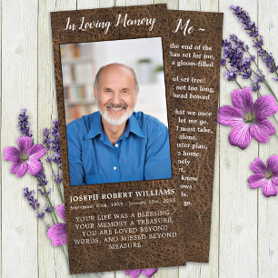 Menu Memorial Prayer Card Funeral Bookmark Couather