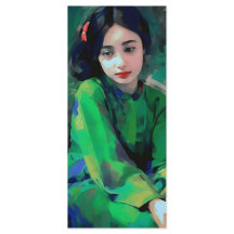 Menina em vestida verde