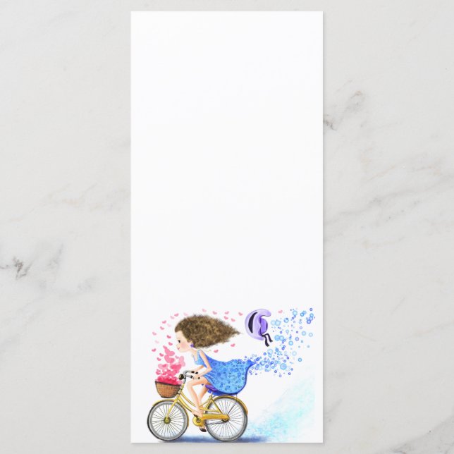Menu Menina Jovem com Bicicleta - Personalizável (Verso)