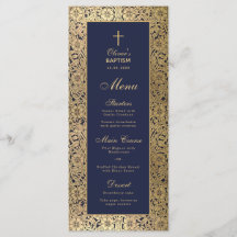 Menino Elegante Batismo Azul Marinho Dourado Rosas