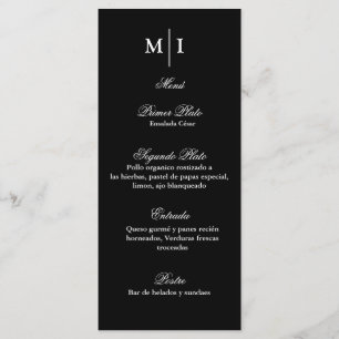 Menu Menor cor negro para cualquier evento