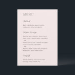 Menu Merrin Blush Elegant Wedding<br><div class="desc">Menu moderno de casamento com um design simples mas elegante.</div>