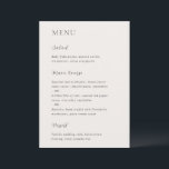 Menu Merrin Neutral Elegant Wedding<br><div class="desc">Menu moderno de casamento com um design simples mas elegante.</div>