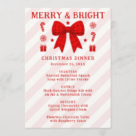 Menu Merry & Bright Toca de Xadrez Vermelho Natal Janta