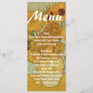 Menu Mesa de Casamento com Girassóis