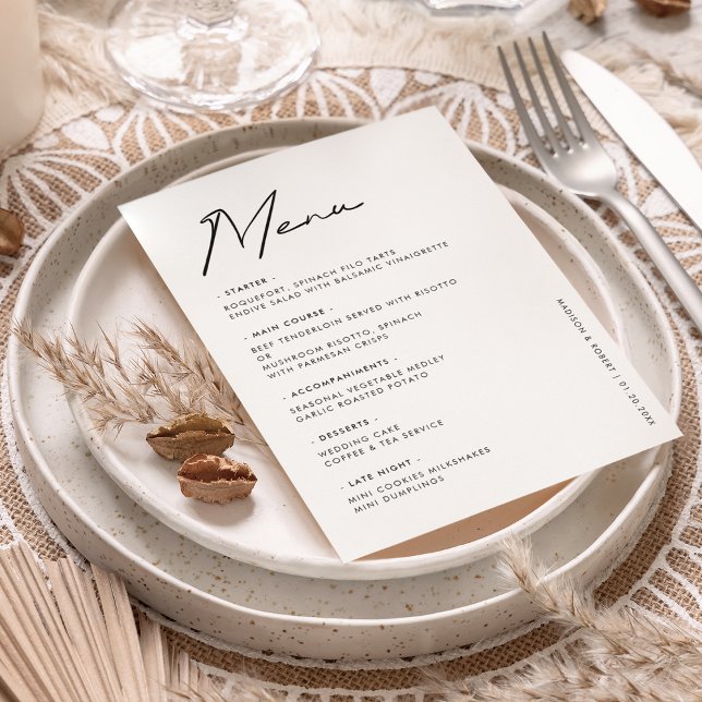Menu Mesa de Casamento da Tipografia Branca Negra (Criador carregado)